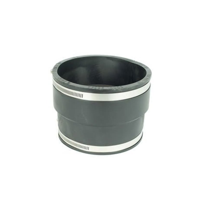 Transition Coupling, 5 in, Clay x Cast Iron/Plastic, Flexible PVC