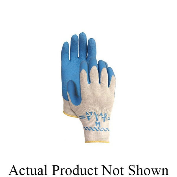 Flex General Purpose Gloves, Knit, L, Latex Palm, Weave Cotton, Blue