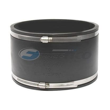 Transition Coupling, 8 in, Asbestos Cement Fiber/Ductile Iron x Asbestos Cement Fiber/Ductile Iron, Flexible PVC