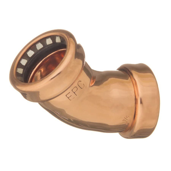 CopperLOC™ 45 deg Elbow, 1 in, Push, Copper