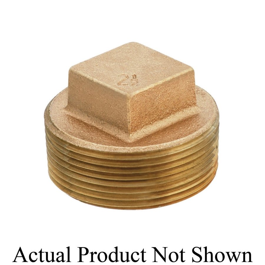 Plug, 1 in, MNPT, Lead Free Brass, Rough Brass