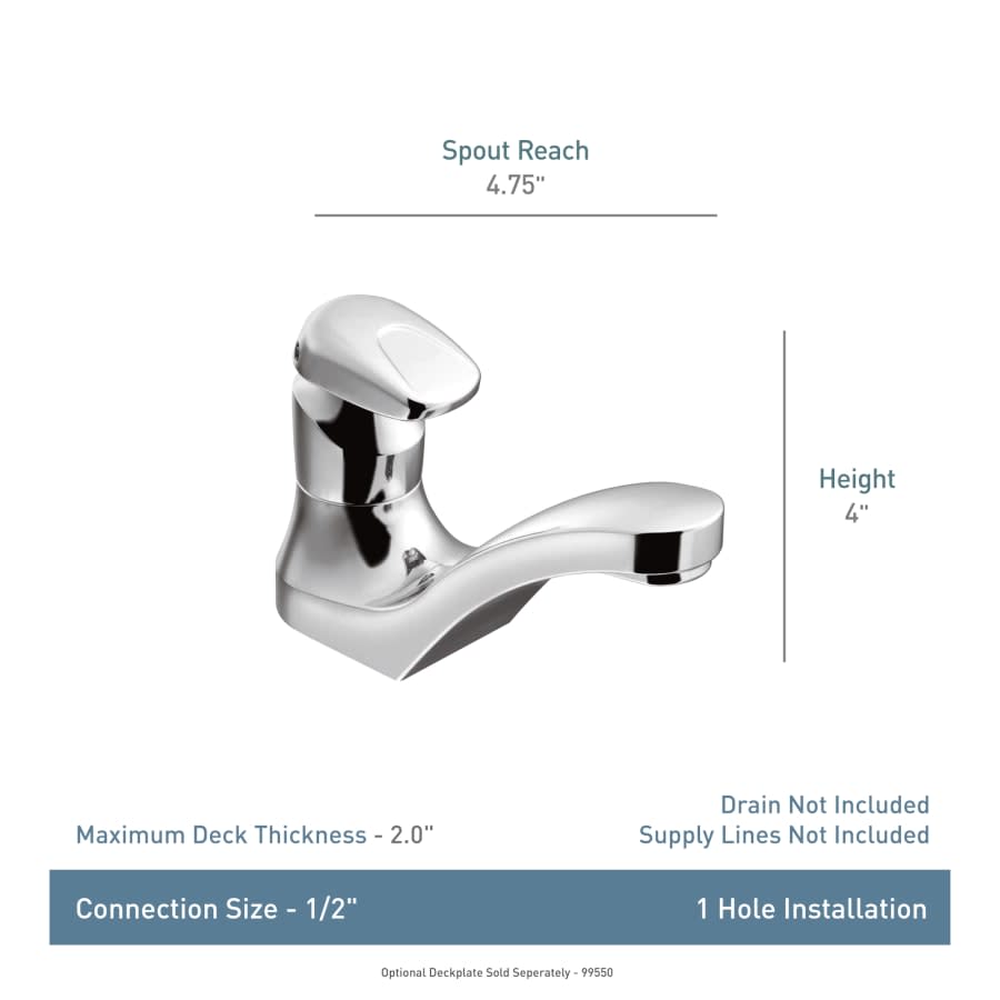 Single Handle Single Hole Metering Bathroom Faucet from the M-PRESS Collection (Valve Included)