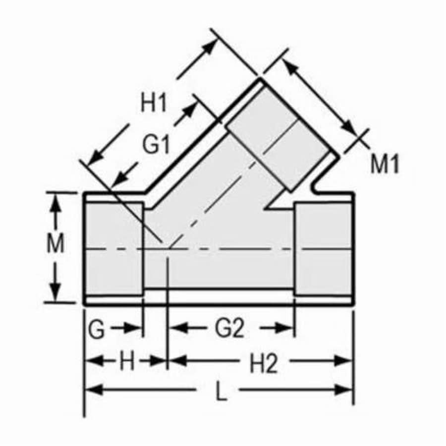 Wye, 3/4 in, Socket, SCH 40/STD, PVC