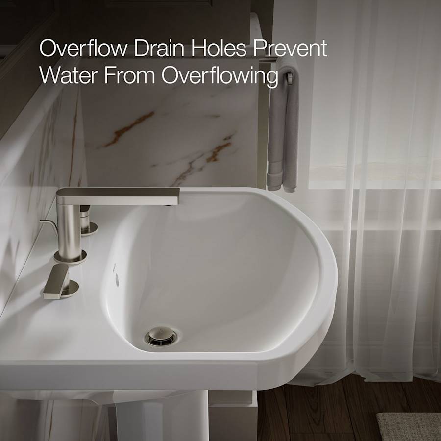 Cimarron 21" Pedestal Bathroom Sink with 3 Holes Drilled and Overflow