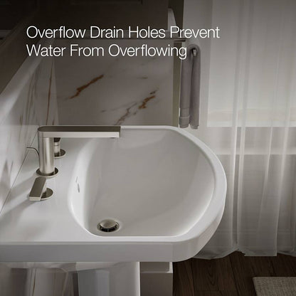 Cimarron 21" Pedestal Bathroom Sink with 3 Holes Drilled and Overflow