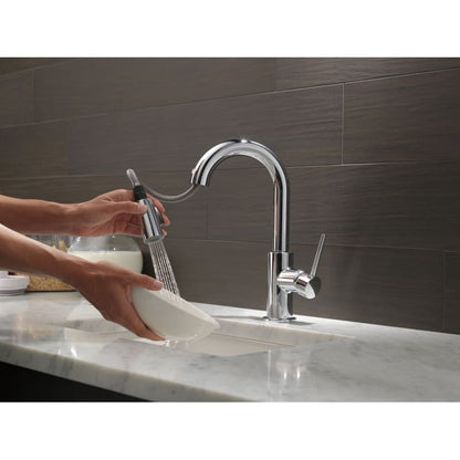 Trinsic 1.8 GPM Single Hole Pull-Down Bar/Prep Faucet with Magnetic Docking Spray Head