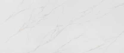 Calacatta Rivessa grey quartz by MSI, light grey background with gentle golden veins