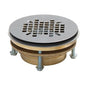 JackRabbit™ Shower Pan Drain, 2 in, No Caulk, 4-1/4 in, Grid, Brass Drain, Stainless Steel