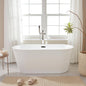 Bordeaux 54 in. Acrylic Flatbottom Freestanding Bathtub in White/Matte Black