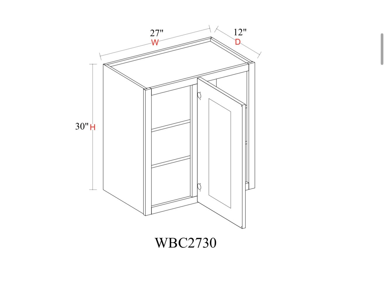Wall Blind Corner Cabinet - 27"W x 30"H x 12"D