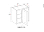 Wall Blind Corner Cabinet - 27"W x 30"H x 12"D