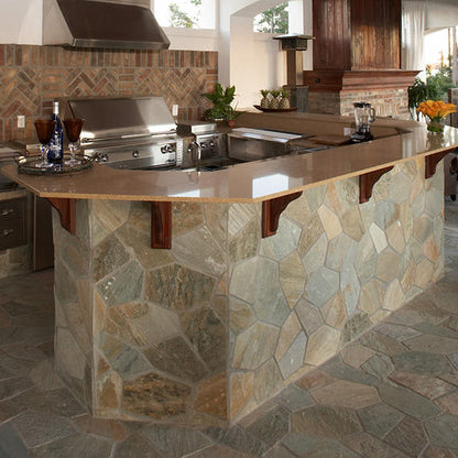 Slate Golden Sun Square, Natural Cleft 16X16