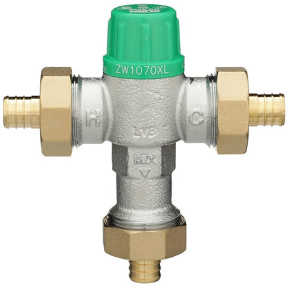 Aqua-Gard® Mixing Valve, 1/2 in, PEX, Bronze, Satin Nickel