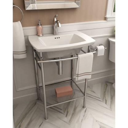 Edgemere 25" Fireclay Pedestal Bathroom Sink with Single Faucet Hole and Overflow - Less Pedestal