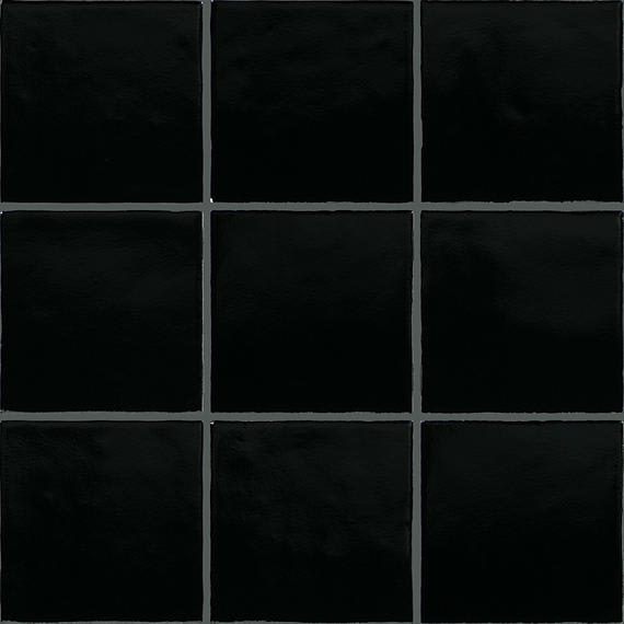 Zellige Neo Carbone Square, Undulated 4X4 Glossy