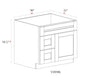 Vanity Sink Base Cabinet with Drawers Left - 30"W x 34- 1/2"H x 21"D