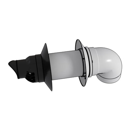 21 in, Condensing Horizontal Vent Termination, 3x5 Concentric Kit with elbow and wall plates