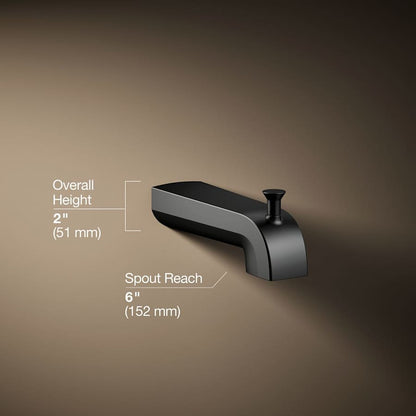 Pitch 6" Integrated Diverter Tub Spout