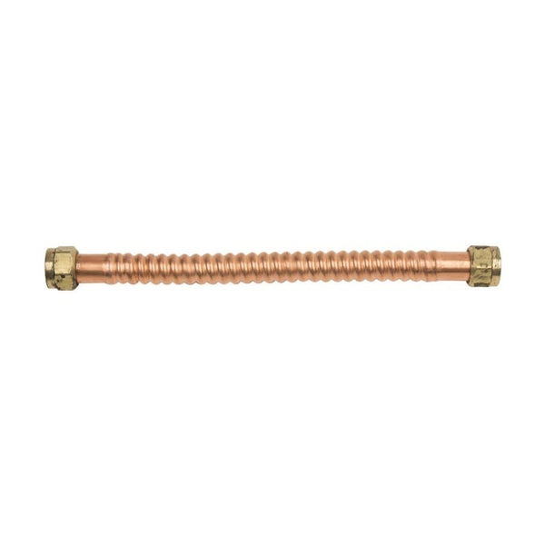 Corrugated Water Heater Flex, 3/4 in, FNPT, 24 in L, Copper