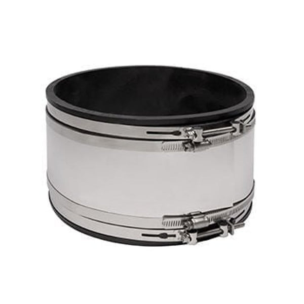 Shielded Transition Coupling, 8 in, PVC/Stainless Steel