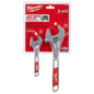 Adjustable Wrench Set, 2 Pieces, 6 in, 10 in, Polished Chrome, 2-Pack