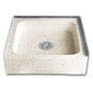 Terrazzo Mop Sink, 1 Basin, Floor Mount, Precast Terrazzo, White