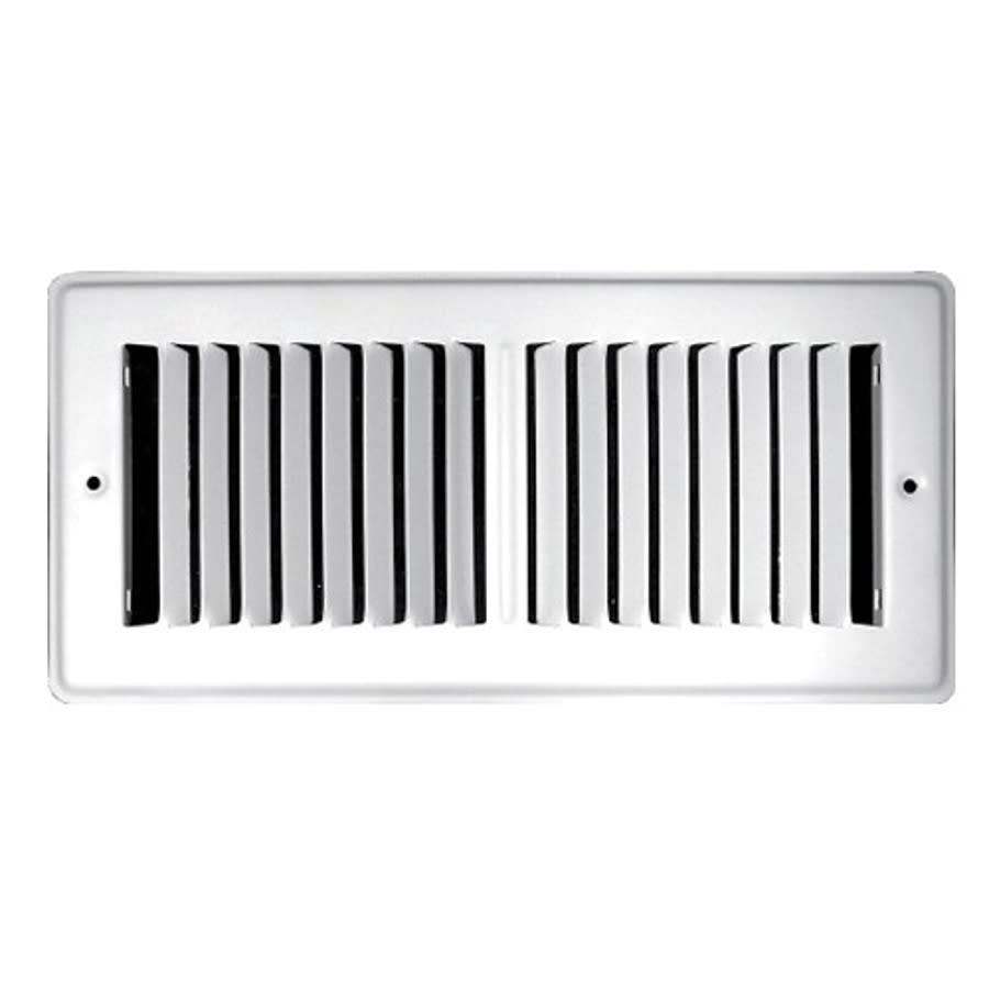 2-Way Toe-Space Supply Grille, 2 x 14 in, Short Blades, Steel, Brown