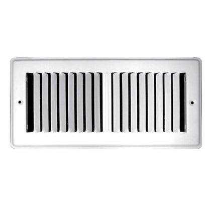 2-Way Toe-Space Supply Grille, 2 x 14 in, Short Blades, Steel, Brown