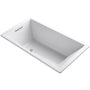 Underscore Collection 66" Drop In Acrylic Bath Tub With Molded Lumbar Support and Reversible Drain