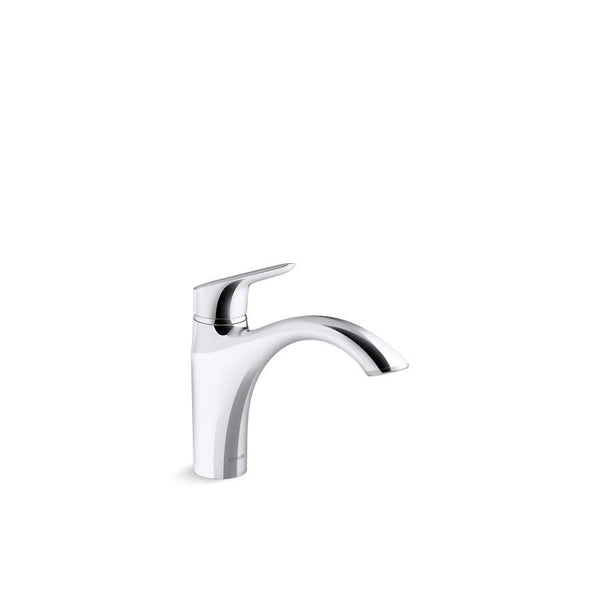 Rival Kitchen Faucet, Deck Mount, ADA, 1 Lever Handle, 1 or 3-Hole, Polished Chrome