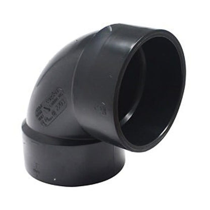 DWV Vent 90 deg Elbow, 3 in, Hub, ABS