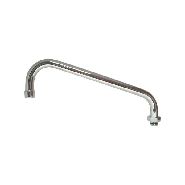 Swing Spout With Aerator, 1/2 in, 12 in, Spout Reach, 2.2 gpm, Stainless Steel, Polished Chrome