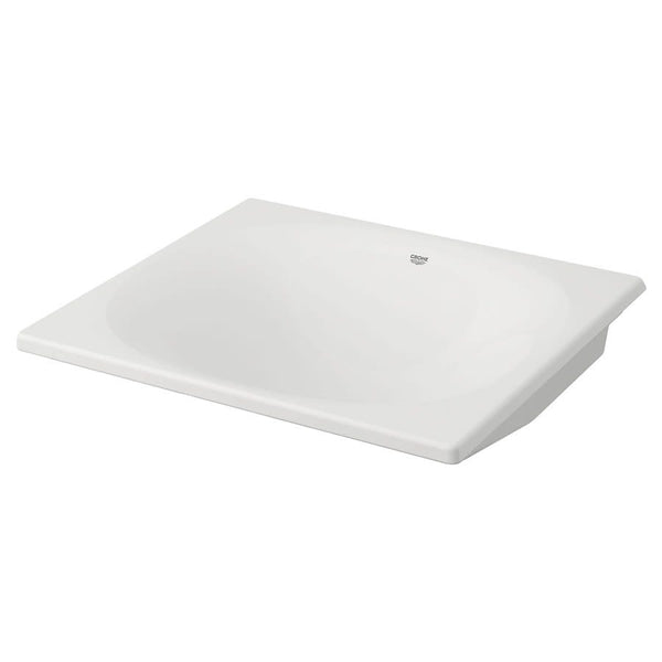 Eurocube® Under Mount Lavatory Sink, ADA, 21 x 16-1/4 x 6 in, Fireclay, Alpine White