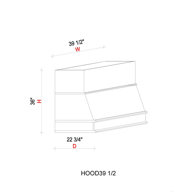 Hood - 39 1/2"W x 36"H x 22 5/8"D