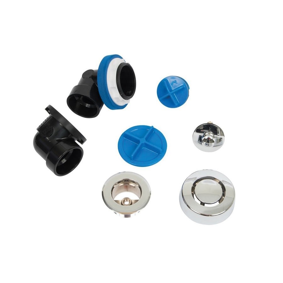 True Blue® Bath Drain Half Kit, Lift & Turn, ABS, Chrome