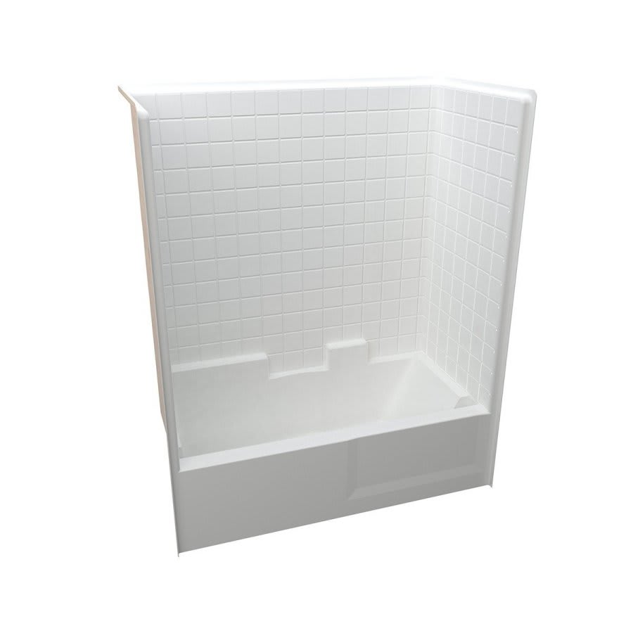 1-Piece Tub & Shower, 72 x 60 in, Left Hand Drain, White