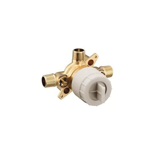 M-Pact™ M-Core™ 3-Port Rough-In Valve, 1/2 in, CC/IPS Inlet x 1/2 in, CC/IPS Outlet, 200 psi Air/300 psi Water Pressure, Brass Body