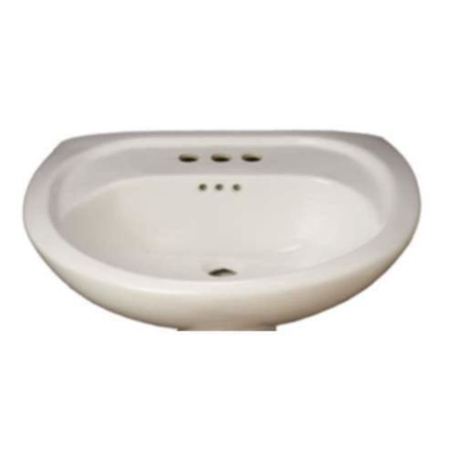 Lisbon Valley 20-1/4" Oval Vitreous China Pedestal Bathroom Sink with Overflow and 3 Faucet Holes at 8" Centers