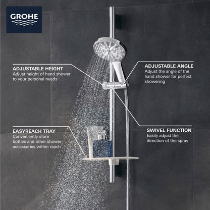 Rainshower 1.75 GPM Multi Function Hand Shower Package with StarLight, DreamSpray, EcoSpray, Speed Clean and QuickFix - Includes Slide Bar and Hose