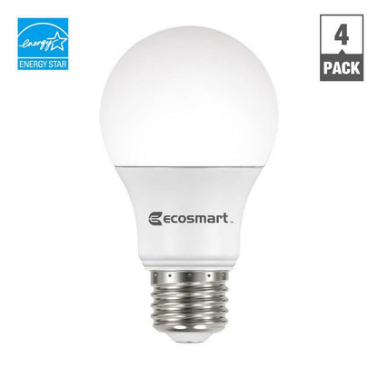 60-Watt Equivalent A19 Dimmable Energy Star LED Light Bulb Bright White (4-Pack)