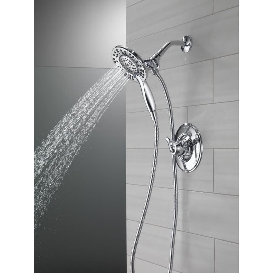 Linden Monitor 17 Series Dual Function Pressure Balanced Shower Only with In2ition Shower Head and Integrated Volume Control - Less Rough-In Valve