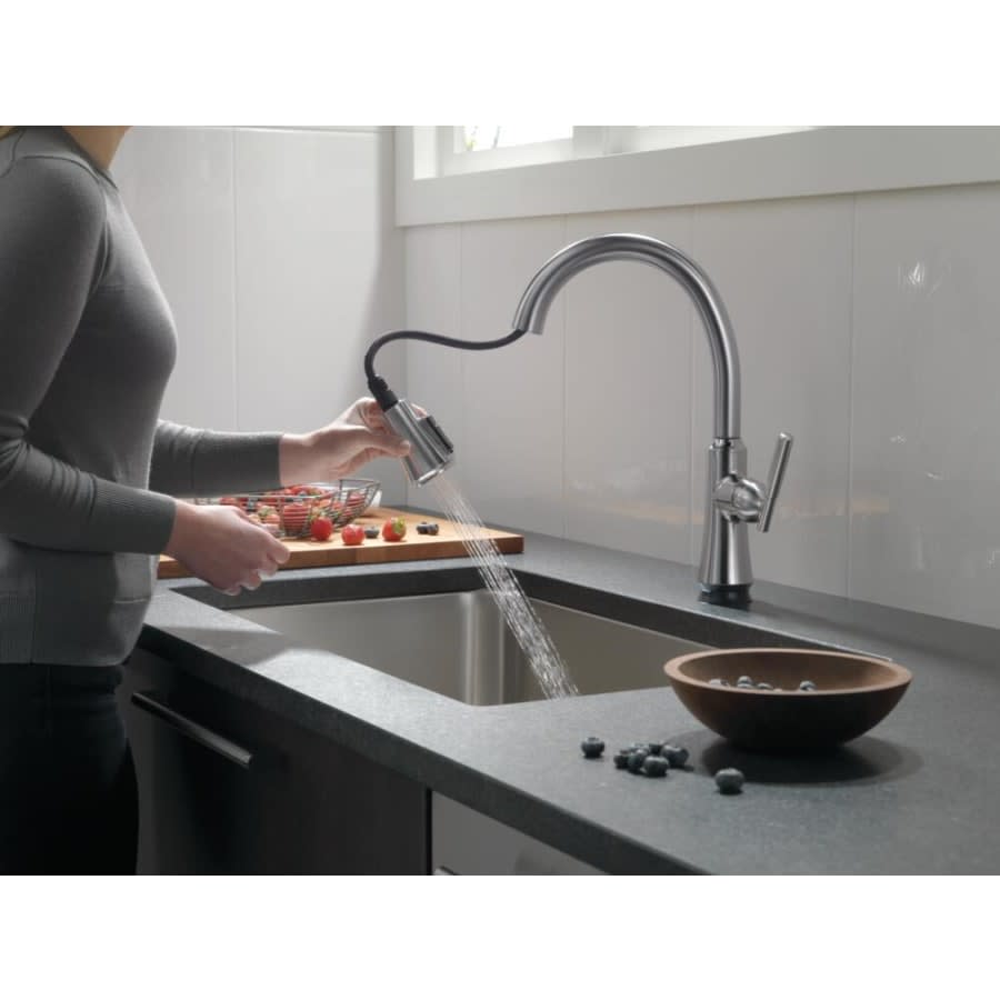 Coranto 1.8 GPM Single Hole Pull Down Kitchen Faucet with On/Off Touch Activation, Magnetic Docking Spray Head and ShieldSpray