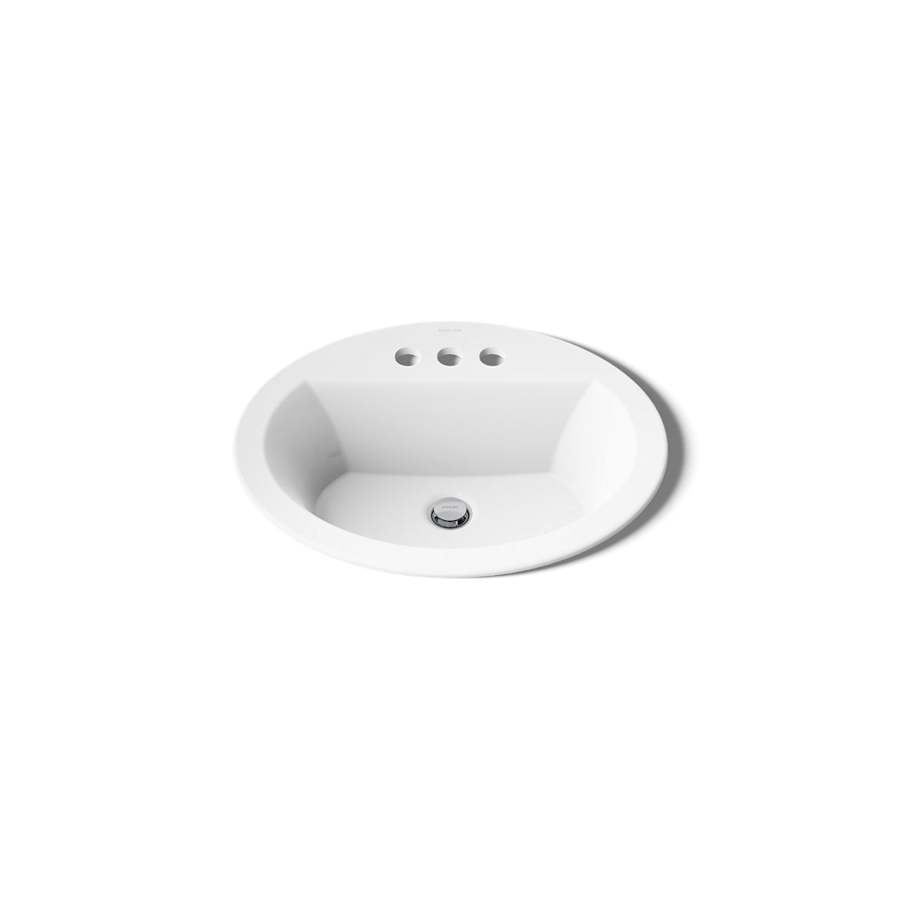 Bryant 20-1/8" Oval Vitreous China Drop In Bathroom Sink with Overflow and 3 Faucet Holes at 4" Centers