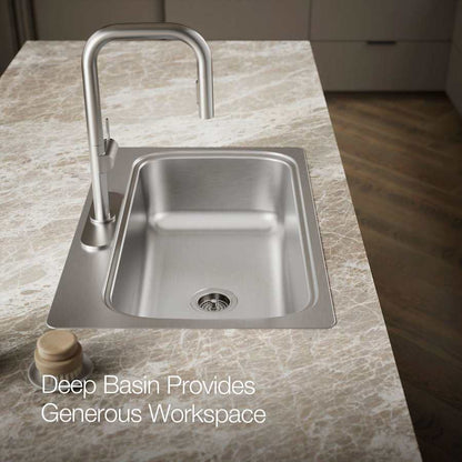 Verse 33" Single Basin Drop In Kitchen Sink With 3 Faucet Holes