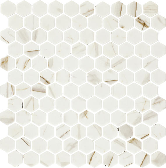 Uptown Glass Posh Spritzer Hexagon 1X1 Matte