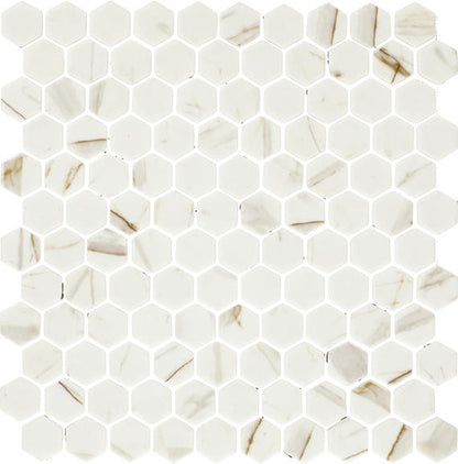 Uptown Glass Posh Spritzer Hexagon 1X1 Matte