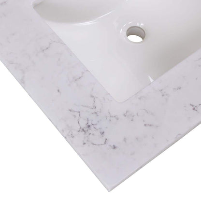 25 in. W x 22 in. D Cultured Marble White Rectangular Single Sink Vanity Top in Pulsar