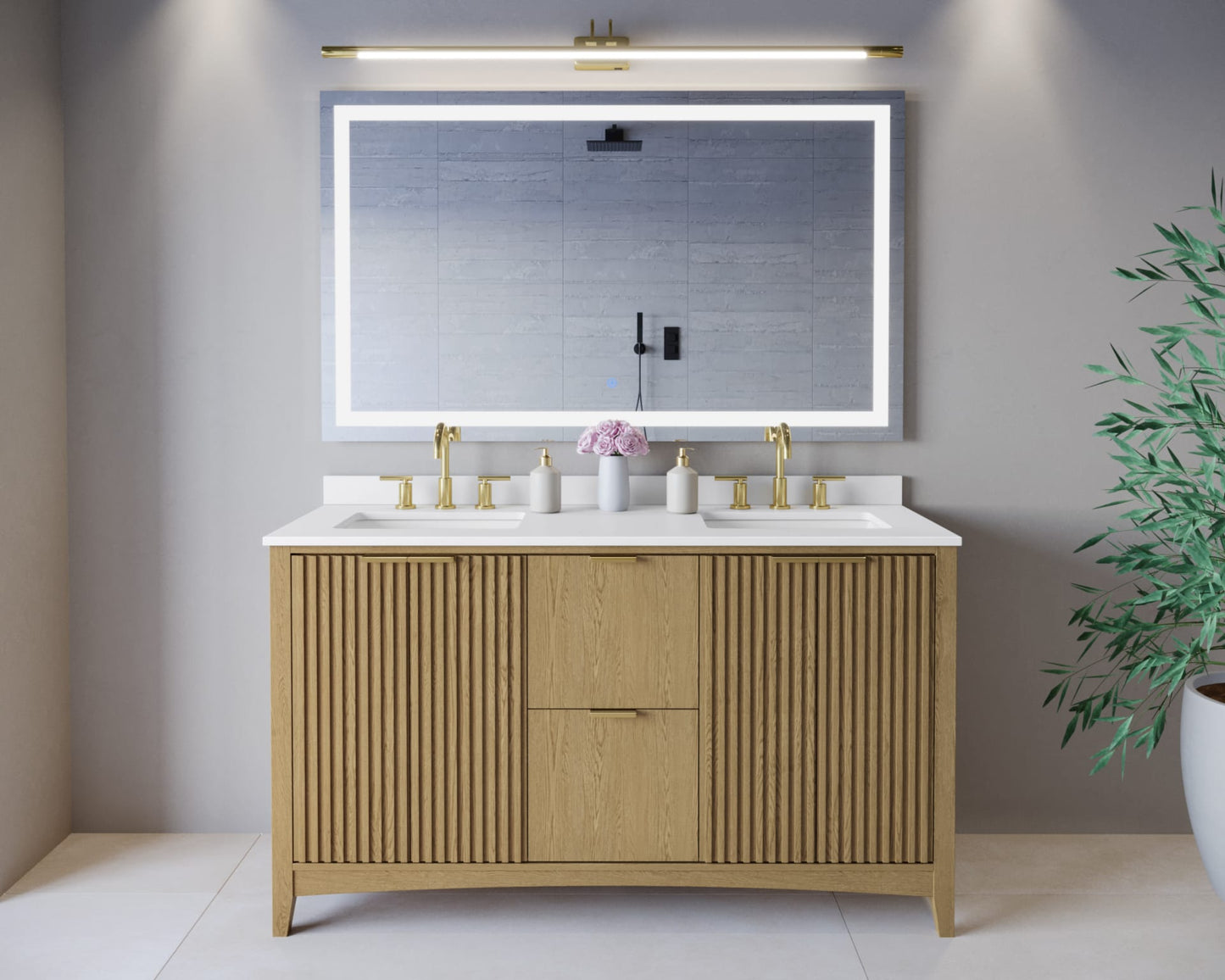 Palmilla Double Bathroom Vanity - 60W x 35H x 22D