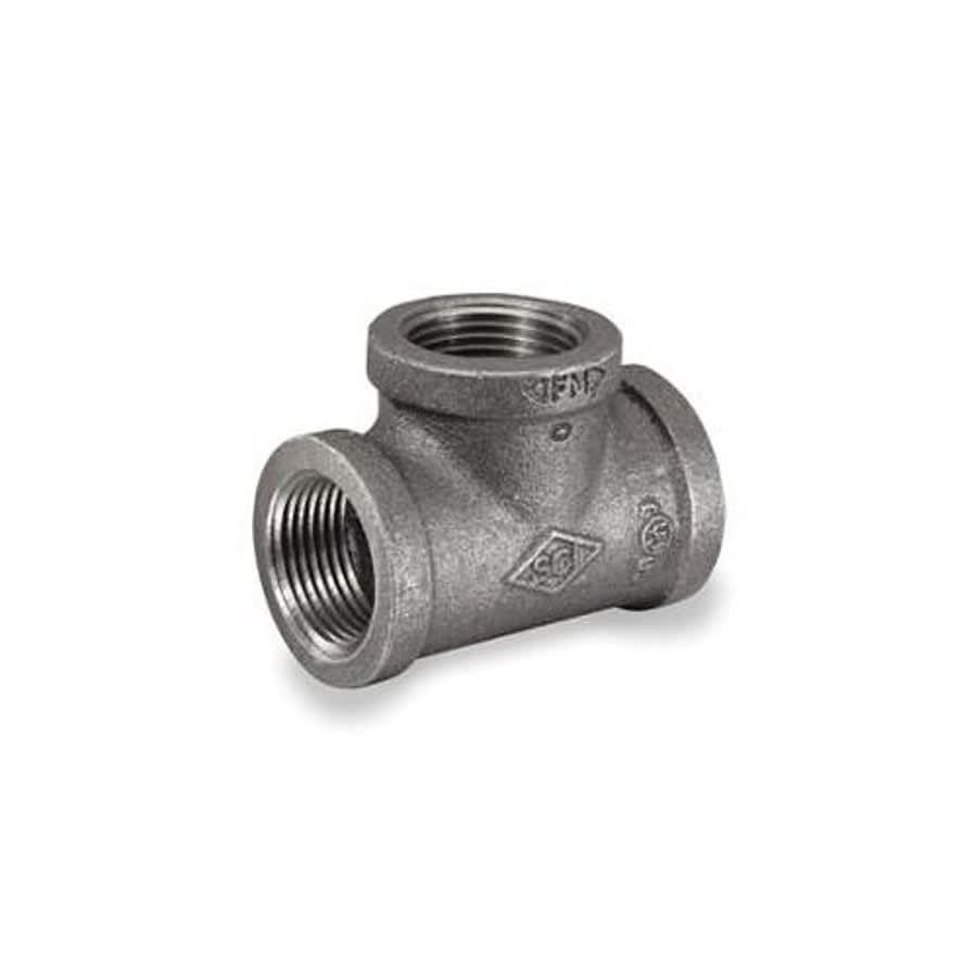 Tee, 1-1/4 in, FNPT, 150 lb, Malleable Iron, Black