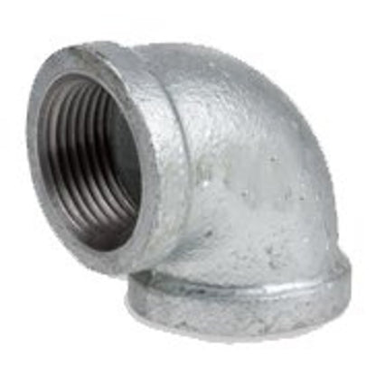 90 deg Elbow, 4 in, FNPT, 150 lb, Malleable Iron, Galvanized, Domestic